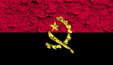 Flag of Angola with old texture. Vector illustrationのイラスト素材