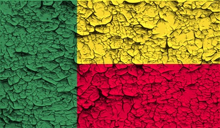Flag of Benin with old texture. Vector illustrationのイラスト素材