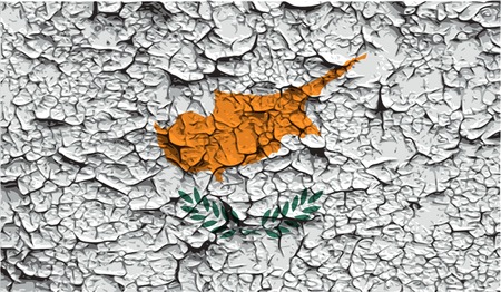 Flag of Cyprus with old texture. Vector illustrationのイラスト素材