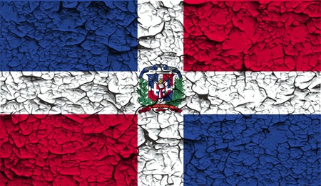 Flag of Dominican Republic with old texture. Vector illustrationのイラスト素材