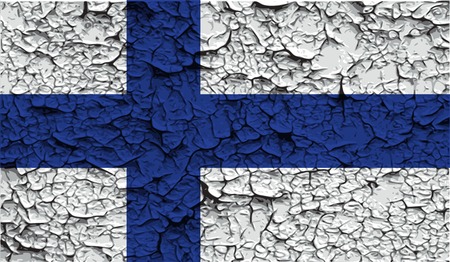 Flag of Finland with old texture. Vector illustrationのイラスト素材