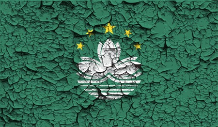 Flag of Macau with old texture. Vector illustrationのイラスト素材