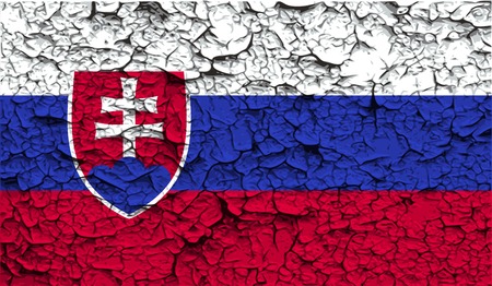 Flag of Slovakia with old texture. Vector illustrationのイラスト素材