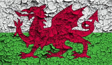 Flag of Wales with old texture. Vector illustrationのイラスト素材