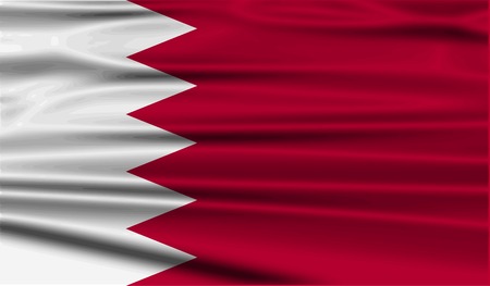 Flag of Bahrain with old texture. Vector illustrationのイラスト素材