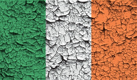Flag of Ireland with old texture. Vector illustrationのイラスト素材