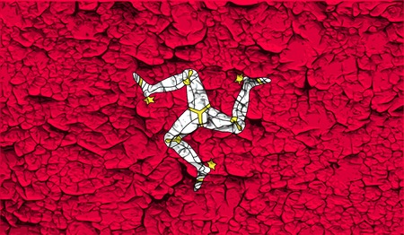 Flag of Isle of man with old texture. Vector illustrationのイラスト素材