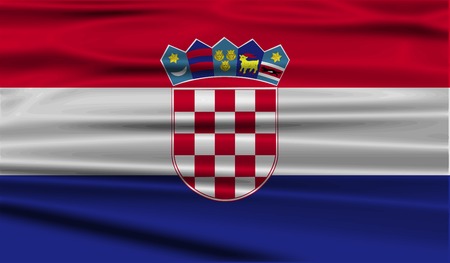 Flag of Croatia with old texture. Vector illustrationのイラスト素材