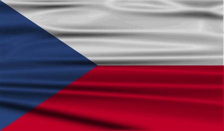 Flag of Czech Republic with old texture. Vector illustrationのイラスト素材