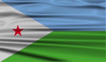 Flag of Djibouti with old texture. Vector illustrationのイラスト素材