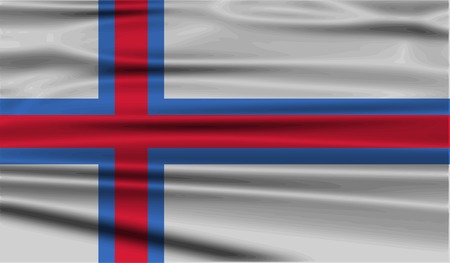 Flag of Faroe Islands with old texture. Vector illustrationのイラスト素材