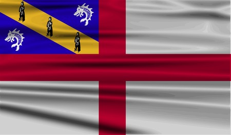 Flag of Herm with old texture. Vector illustrationのイラスト素材