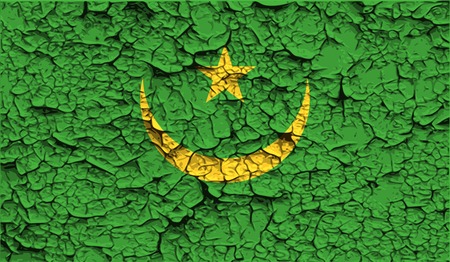 Flag of Mauritania with old texture. Vector illustrationのイラスト素材