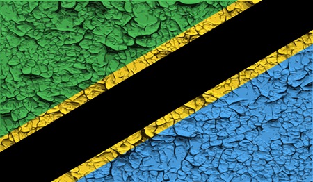 Flag of Tanzania with old texture. Vector illustrationのイラスト素材