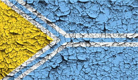 Flag of Tuva Republic, Russia with old texture. Vector illustrationのイラスト素材