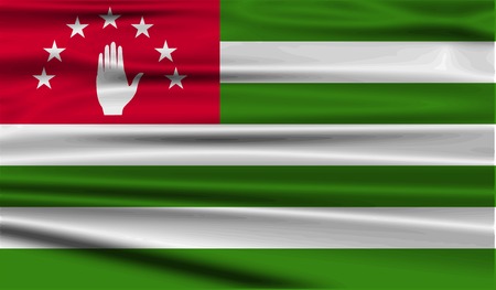 Flag of Abkhazia with old texture. Vector illustrationのイラスト素材