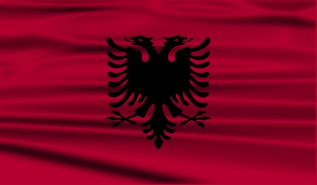 Flag of Albania with old texture. Vector illustrationのイラスト素材