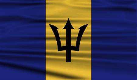 Flag of Barbados with old texture. Vector illustrationのイラスト素材