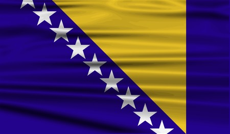 Flag of Bosnia and Herzegovina with old texture. Vector illustrationのイラスト素材