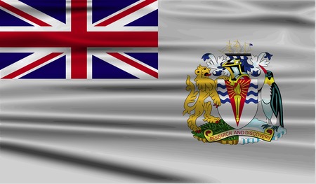 Flag of British Antarctic Territory with old texture. Vector illustrationのイラスト素材