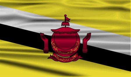 Flag of Brunei with old texture. Vector illustrationのイラスト素材