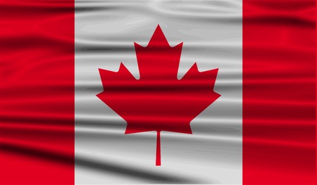 Flag of Canada with old texture. Vector illustrationのイラスト素材