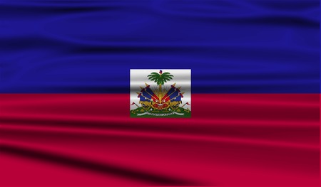 Flag of Haiti with old texture. Vector illustrationのイラスト素材