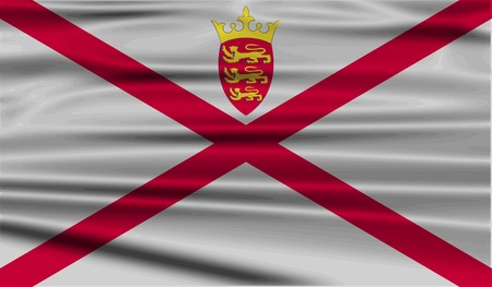 Flag of Jersey with old texture. Vector illustrationのイラスト素材