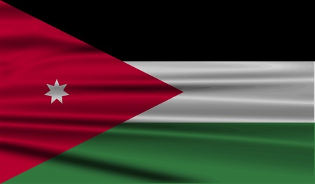 Flag of Jordan with old texture. Vector illustrationのイラスト素材