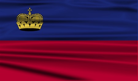 Flag of Liechtenstein with old texture. Vector illustrationのイラスト素材