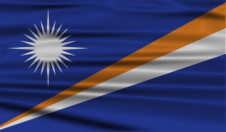 Flag of Marshall Islands with old texture. Vector illustrationのイラスト素材