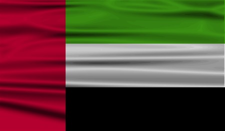 Flag of United Arab Emirates with old texture. Vector illustrationのイラスト素材