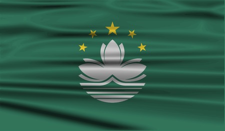 Flag of Macau with old texture. Vector illustrationのイラスト素材