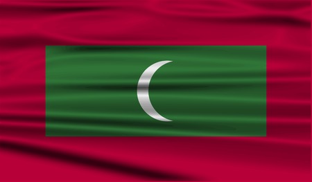 Flag of Maldives with old texture. Vector illustrationのイラスト素材