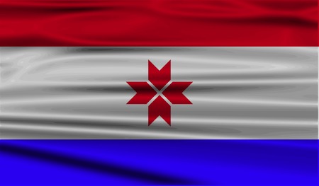 Flag of Mordovia with old texture. Vector illustrationのイラスト素材