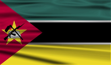 Flag of Mozambique with old texture. Vector illustrationのイラスト素材