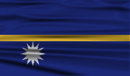 Flag of Nauru with old texture. Vector illustrationのイラスト素材