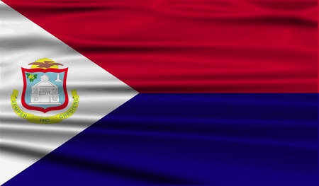Flag of Saint Martin with old texture. Vector illustrationのイラスト素材