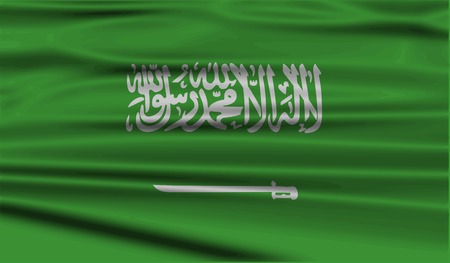 Flag of Saudi Arabia with old texture. Vector illustrationのイラスト素材