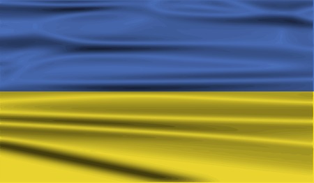 Flag of Ukraine with old texture. Vector illustrationのイラスト素材