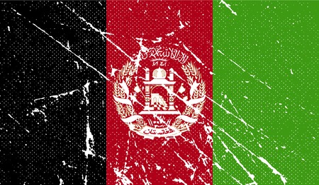 Flag of Afghanistan with old texture. Vector illustrationのイラスト素材