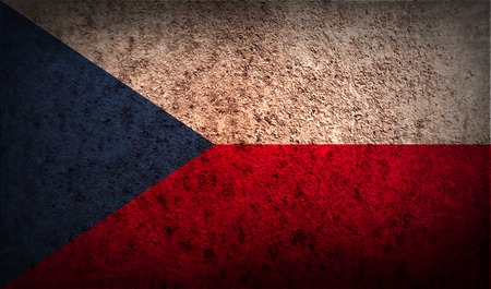 Flag of Czech Republic with old texture. Vector illustrationのイラスト素材