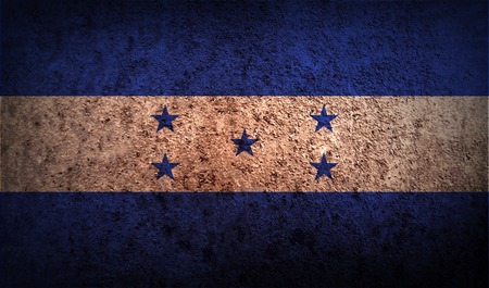 Flag of Honduras with old texture. Vector illustrationのイラスト素材