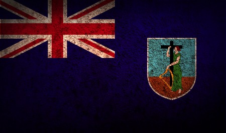 Flag of Montserrat with old texture. Vector illustrationのイラスト素材