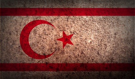 Flag of Turkish and Northern Cyprus with old texture. Vector illustrationのイラスト素材