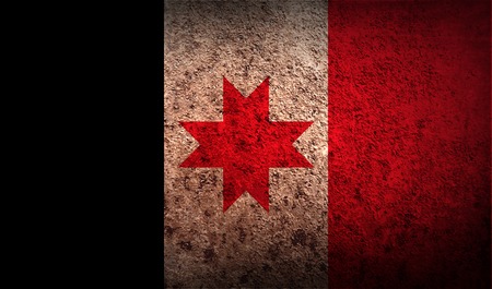 Flag of Udmurtia with old texture. Vector illustrationのイラスト素材