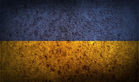 Flag of Ukraine with old texture. Vector illustrationのイラスト素材