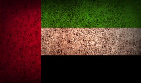 Flag of United Arab Emirates with old texture. Vector illustrationのイラスト素材