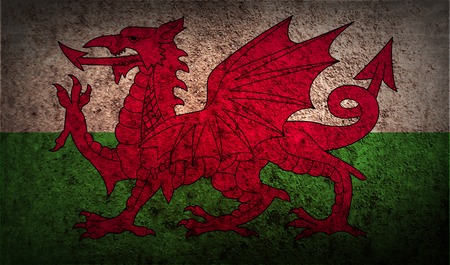 Flag of Wales with old texture. Vector illustrationのイラスト素材