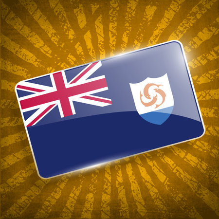 Flag of Anguilla with old texture.のイラスト素材